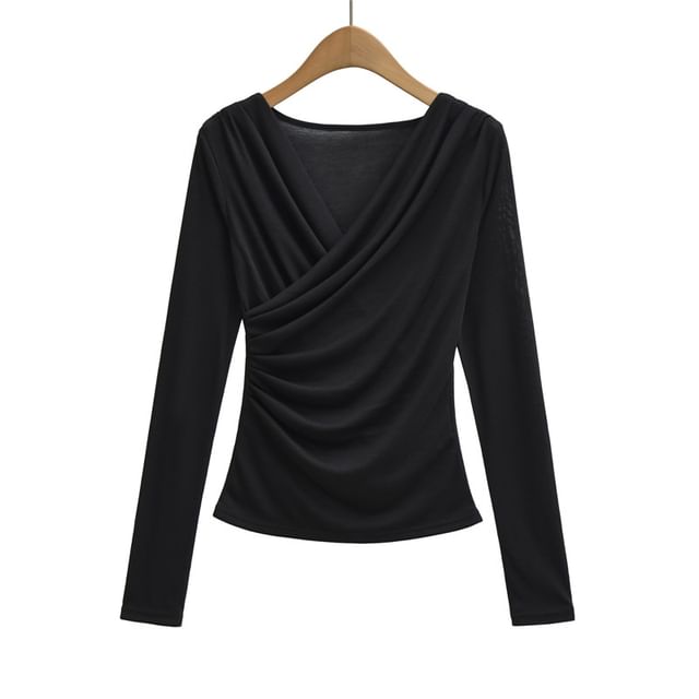 V-Neck Wrap Tee Long Sleeve