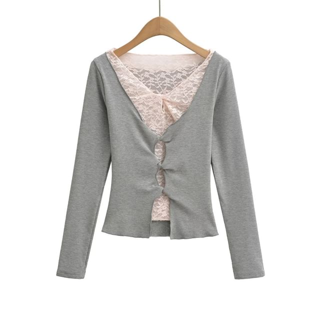 Two-Tone Mock Neck Long Sleeve Top