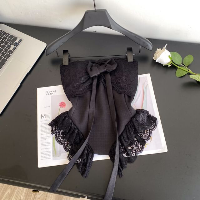 Ruffled Lace Corset Top