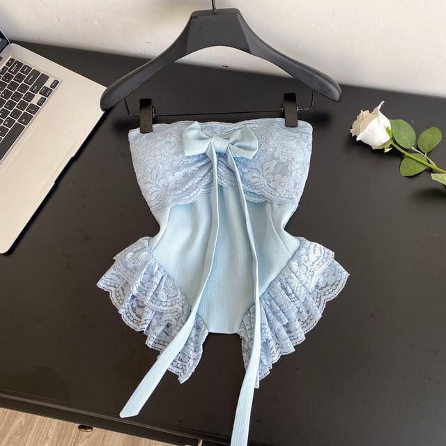 Ruffled Lace Corset Top