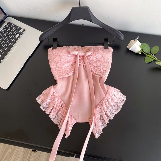 Ruffled Lace Corset Top