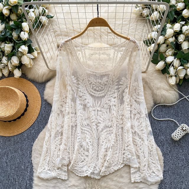 Lace Long-Sleeve Top