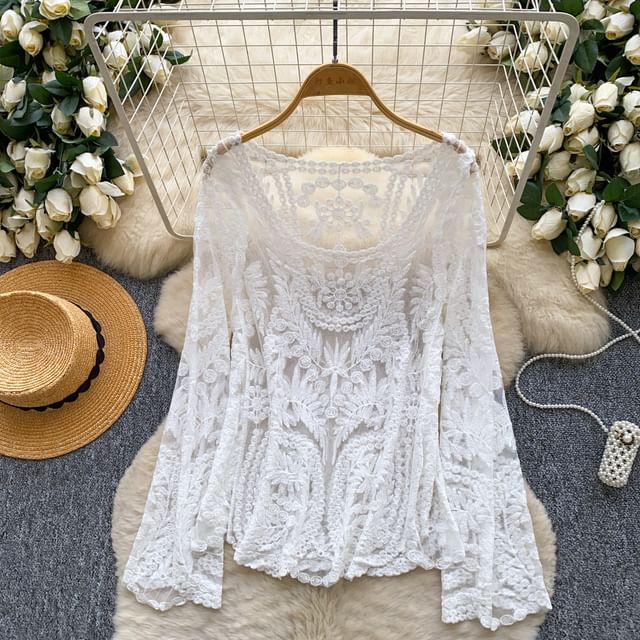 Lace Long-Sleeve Top