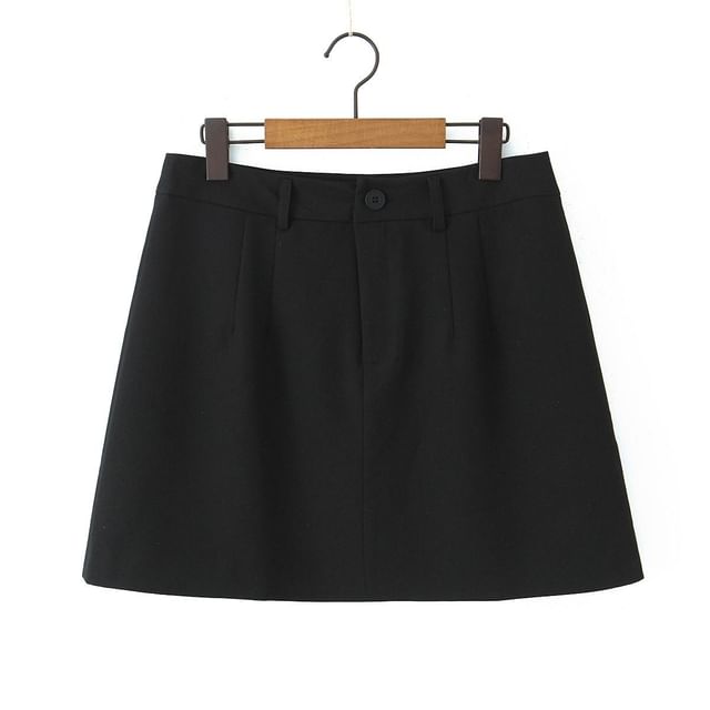 Classic Mini A-Line Skirt with High Waist