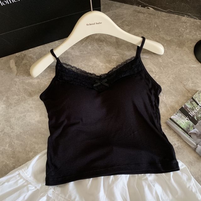Lace-Trimmed V-Neck Camisole