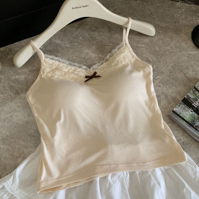 Lace-Trimmed V-Neck Camisole