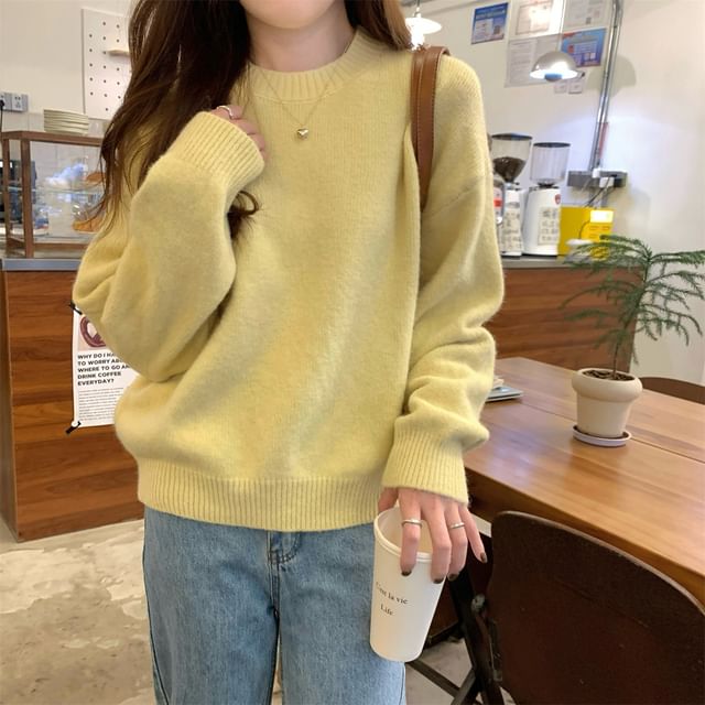 Solid Crewneck Sweater