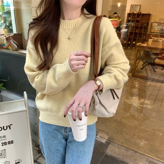Solid Crewneck Sweater