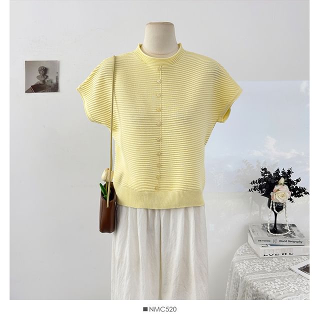 Crew Neck Ruched Knit Tee