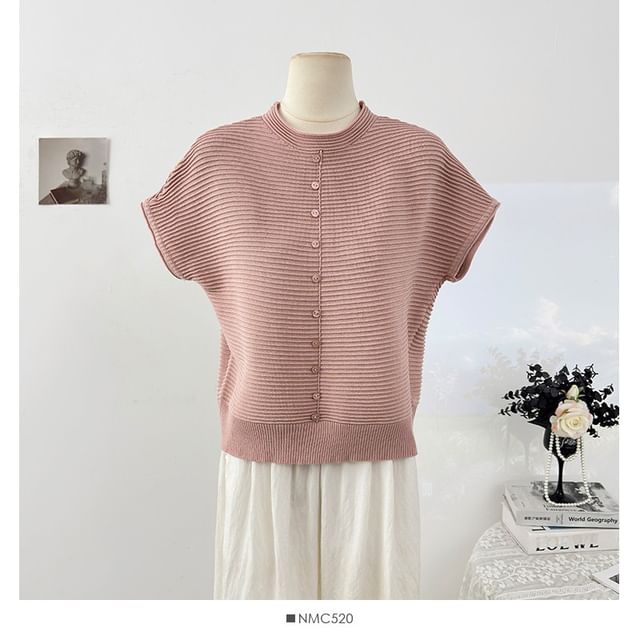 Crew Neck Ruched Knit Tee