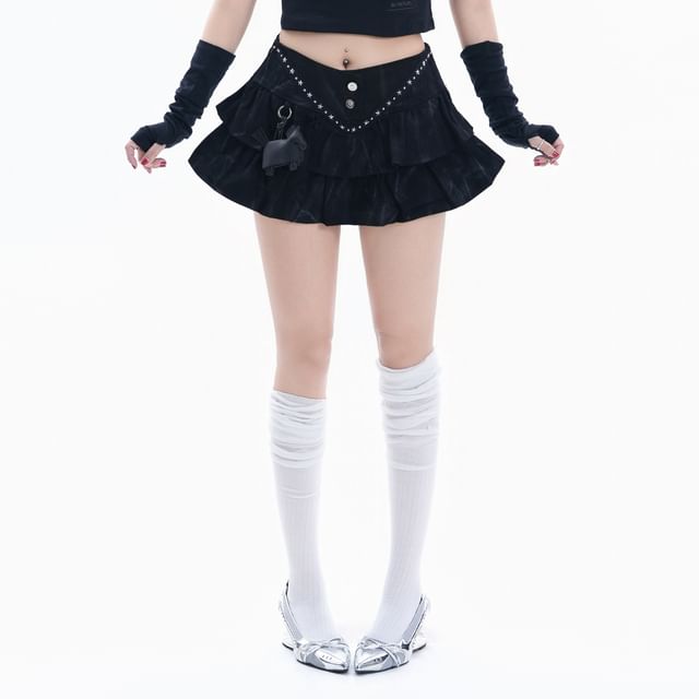 Low Rise Mini Tiered Skirt