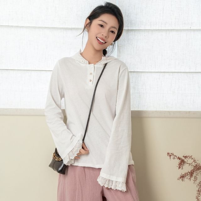 Lace Panel Hoodie