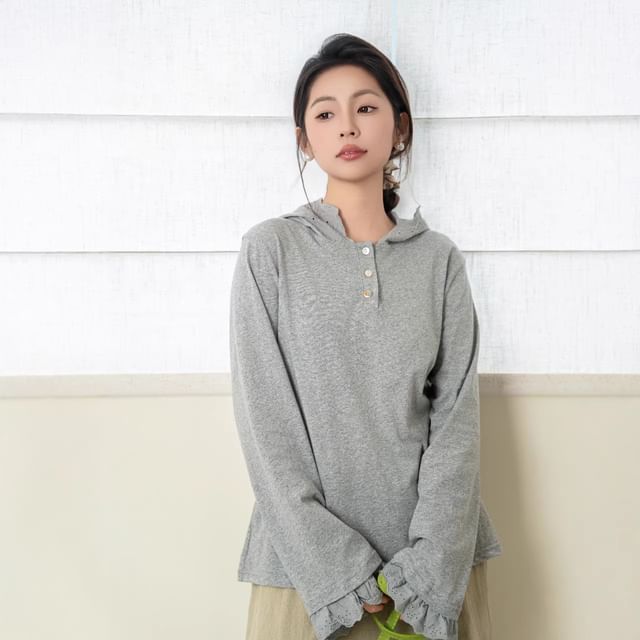 Lace Panel Hoodie