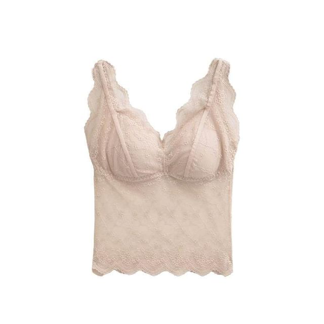 Sleeveless V-Neck Lace Camisole
