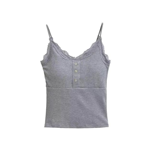Spaghetti Strap V-Neck Lace Camisole