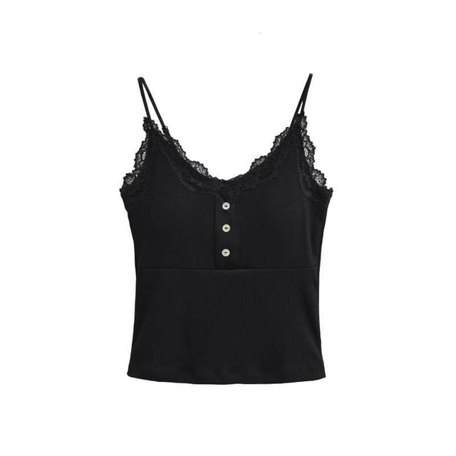 Spaghetti Strap V-Neck Lace Camisole
