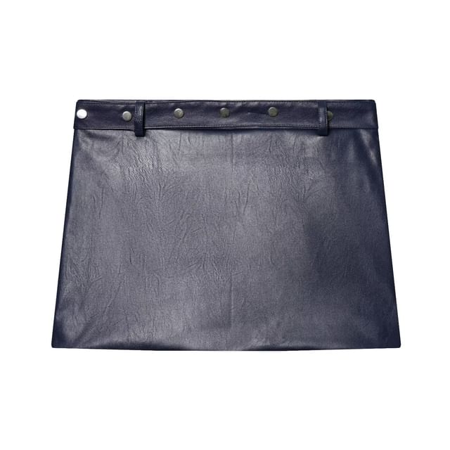 Faux Leather High Neck Vest & Low Waist Mini Skirt Set