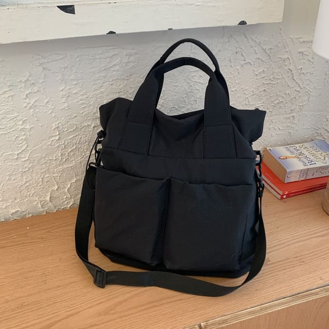 Nylon Plain Crossbody Bag