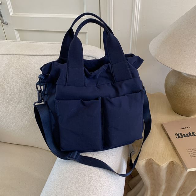 Nylon Plain Crossbody Bag