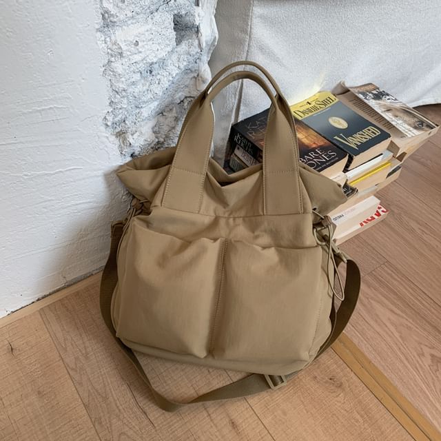 Nylon Plain Crossbody Bag