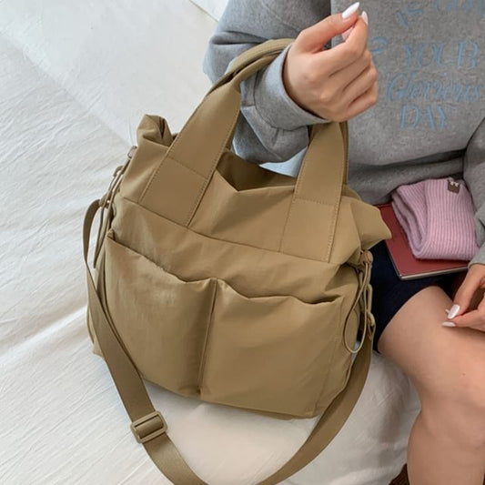 Nylon Plain Crossbody Bag