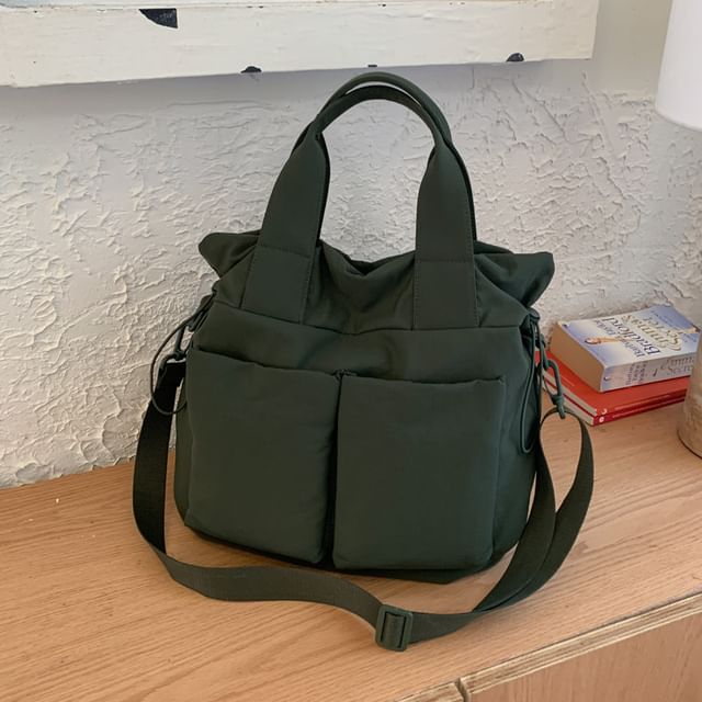 Nylon Plain Crossbody Bag