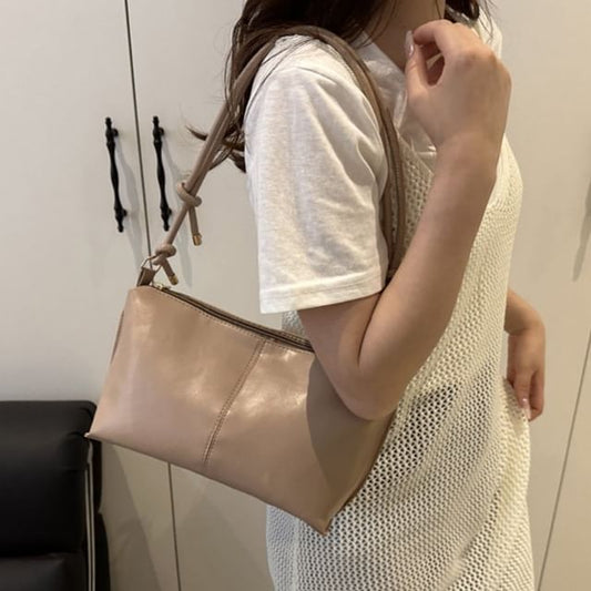 Knotted Strap Panel Shoulder Bag