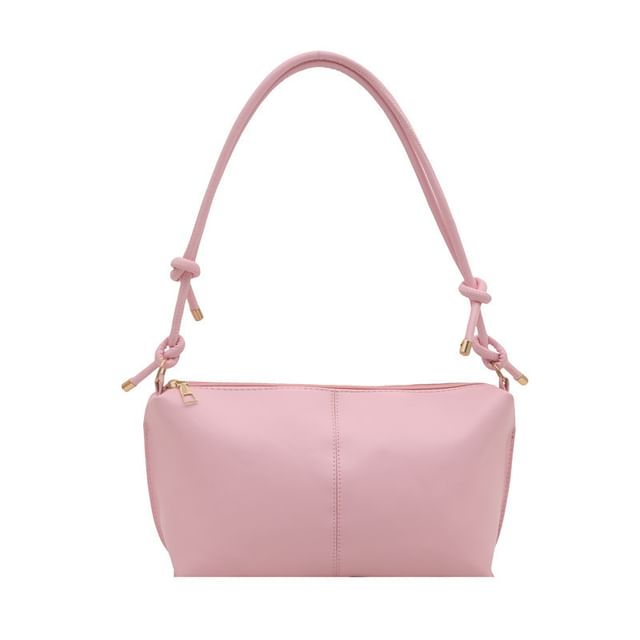 Knotted Strap Panel Shoulder Bag