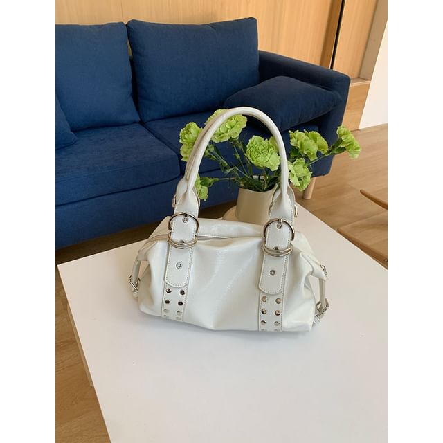 Studded Faux Leather Handbag