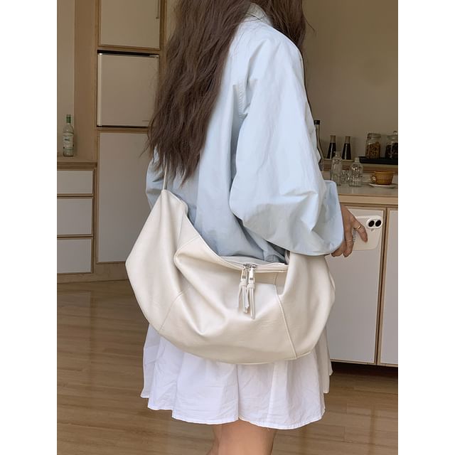 Faux Leather Slouchy Crossbody Bag