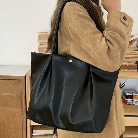 Faux Leather Tote Bag