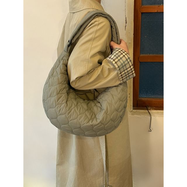 Quilted Fabric Hobo Shoulder Bag