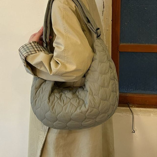 Quilted Fabric Hobo Shoulder Bag