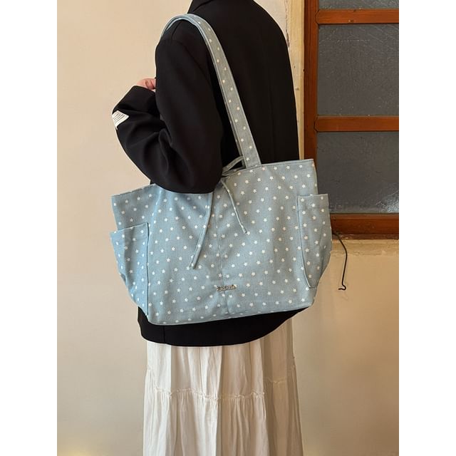 Polka Dot Canvas Tote Bag