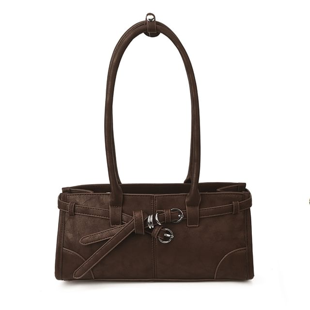 Belted Panel Shoulder Bag