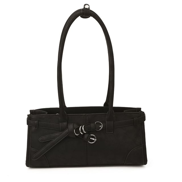 Belted Panel Shoulder Bag