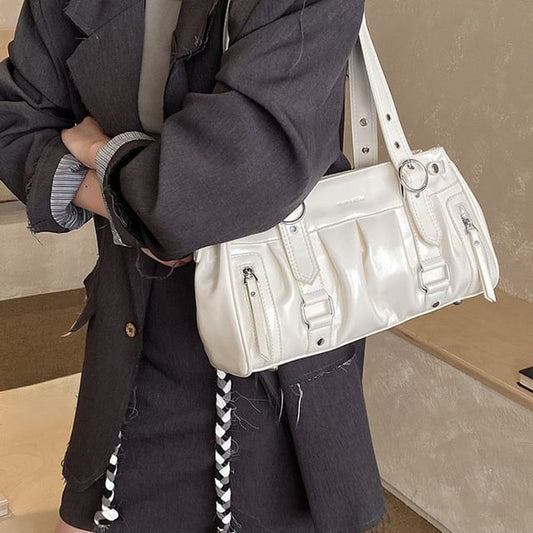Buckled Zip Shoulder Bag