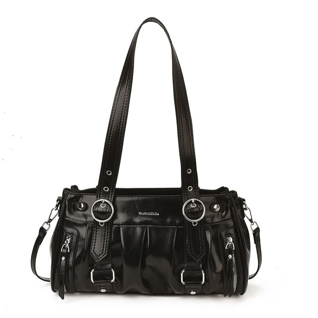Buckled Zip Shoulder Bag