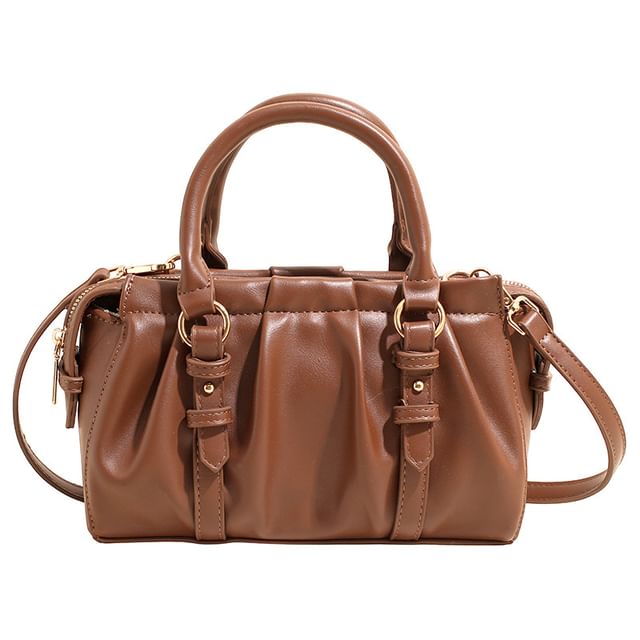 Ruched Top Handle Crossbody Bag