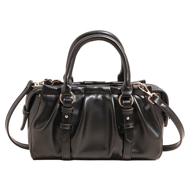 Ruched Top Handle Crossbody Bag