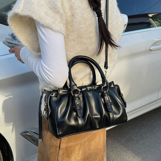 Ruched Top Handle Crossbody Bag