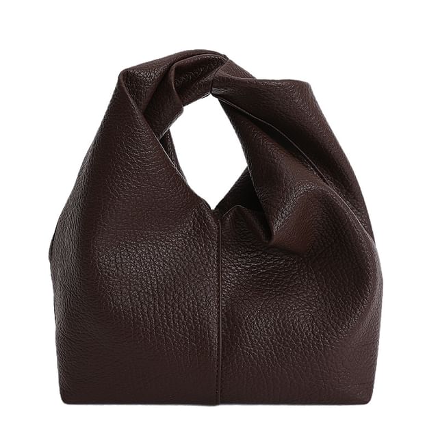 Twisted Faux Leather Handbag