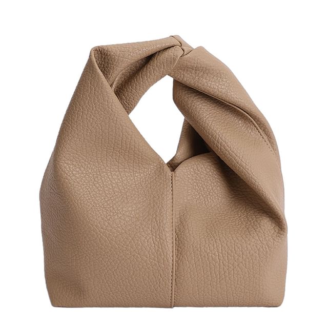 Twisted Faux Leather Handbag