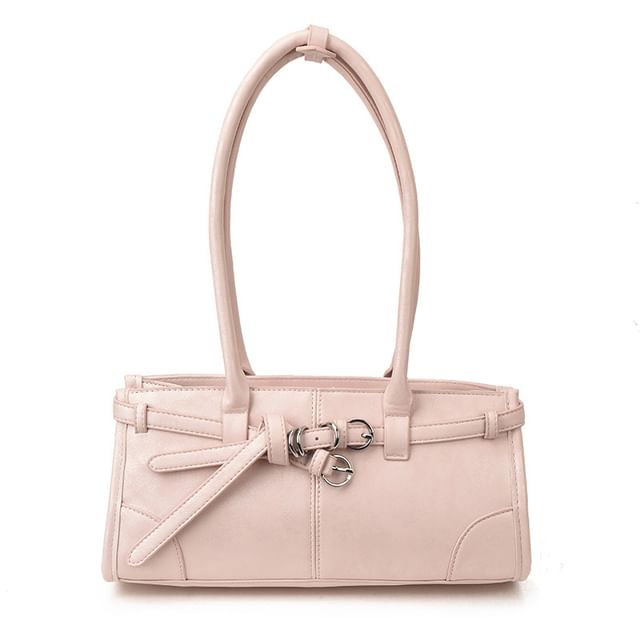 Belted Panel Shoulder Bag