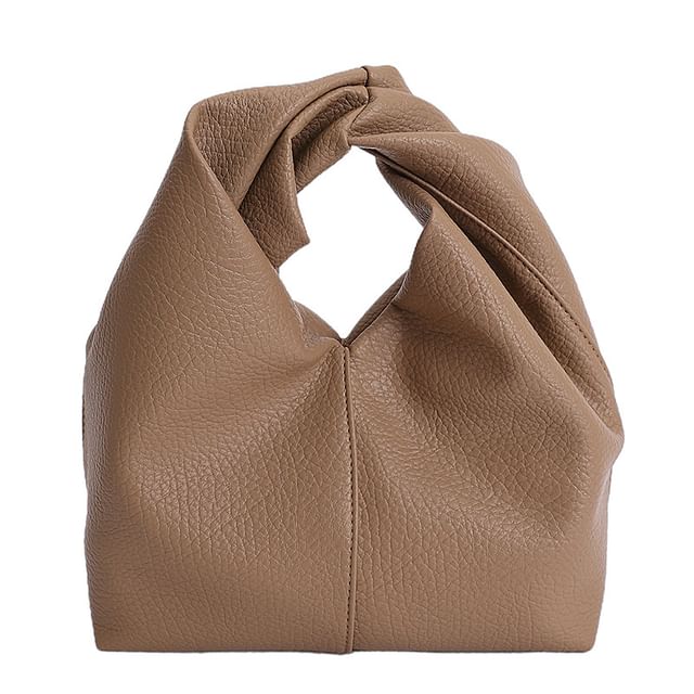 Twisted Faux Leather Handbag
