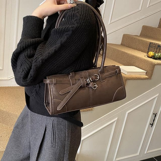 Belted Panel Shoulder Bag