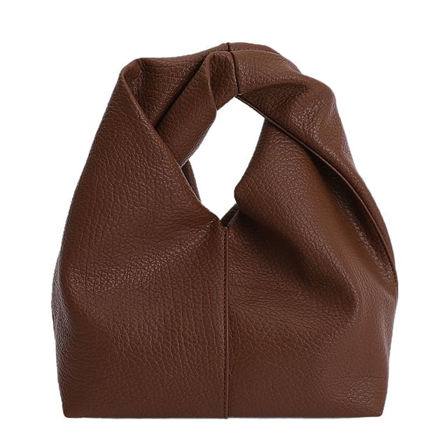 Twisted Faux Leather Handbag