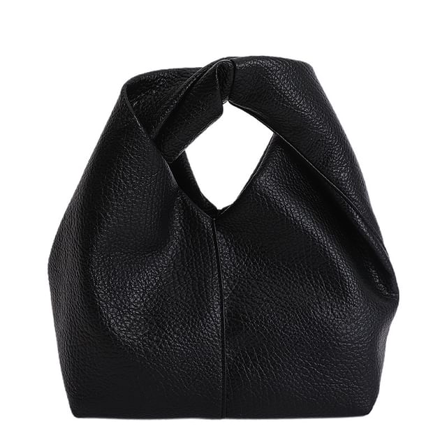 Twisted Faux Leather Handbag