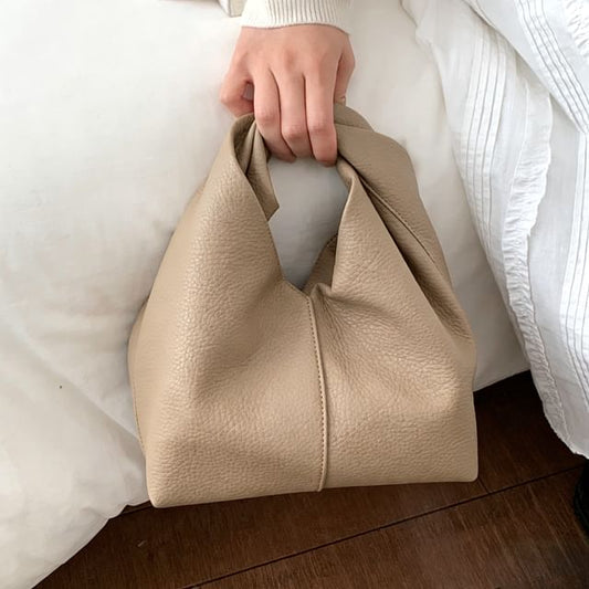 Twisted Faux Leather Handbag