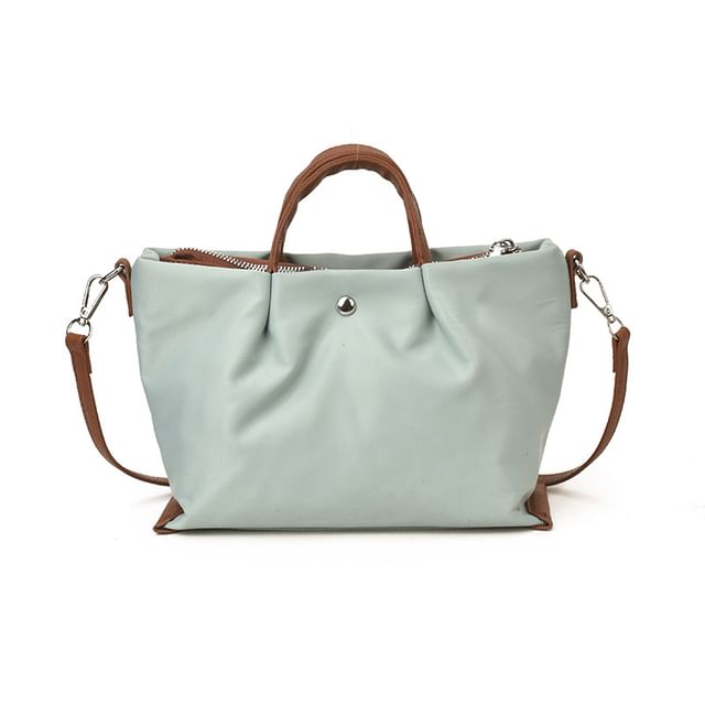 Contrast Strap Tote Bag / Crossbody Bag